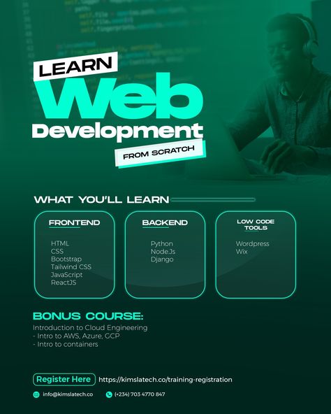 Web Development Creative Ads Design, Coding Flyer Design, Web Development Poster Design, Masterclass Poster Design, Web Development Creative Ads, Creative Education Poster Design, Course Poster Design, Coding Poster, Webinar Design