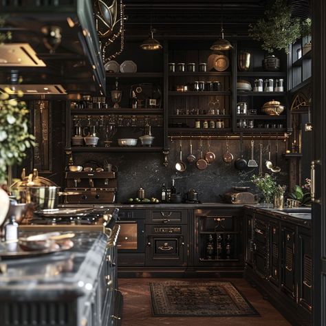 Top 18 Dark Academia Interior Design Ideas: Elevate Your Home with Vintage Charm and Scholarly Ambiance | Florgeous Dark Academia House Kitchen, Dark Academia House Aesthetic, Moody Kitchen Design, Hampton Living Room Ideas, Academia Interior Design, Dark Academia Interior Design, Academia Kitchen, Speakeasy Decor Bar, Dark Academia House