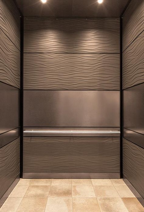 Lift Interior, Lift Lobby, Elevator Interior, Brookfield Place, Elevator Lobby, Hotel Lobby Design, Elevator Design, Hotel Concept, Textured Panels