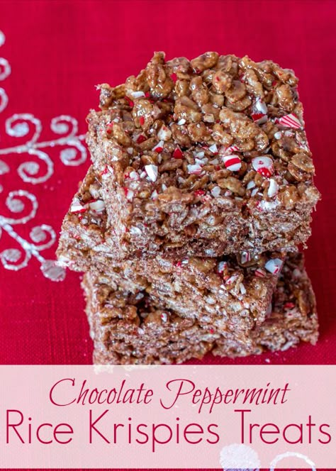 Chocolate Peppermint Rice Krispies Treats...perfect for the holidays!  {and they're allergy friendly too} Rice Krispies Treat, Recipes Grilled Cheese, Peppermint Cocoa, Krispie Treats Recipe, Rice Krispies Treats, Cereal Treats, Krispies Treats, Grilled Cheese Recipes, Rice Crispy Treats