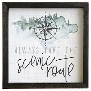 SimplySaidSheila - Etsy Compass Mountain, Always Take The Scenic Route, Frame Sign, Mountain Decor, Forest Decor, Rustic Wood Frame, Beach Wall Decor, Lodge Decor, Wood Frame Sign