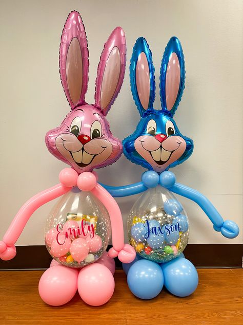 Partistry Events | Balloon Decorations in Baltimore, MD & Washington DC Easter Bunny Balloons, Easter Stuffed Balloons, Easter Balloon Bouquet, Easter Balloon Ideas, Balloon Stuffing Ideas, Balloon Easter Basket, Stuffed Balloon Ideas Gifts, Ballon Ideas, Stuffing Ideas