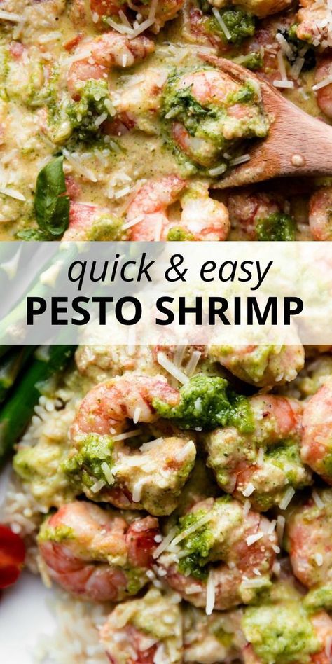 Shrimp Pesto Pasta Recipes Healthy, Shrimp And Pesto Recipes, Shrimp Pesto Recipes, Pesto Shrimp Recipes, Creamy Pesto Shrimp, Shrimp And Pesto, Recipes Using Pesto, Frozen Shrimp Recipes, Rice Salads