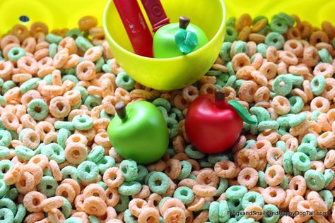 Apple Sensory Table, Apple Sensory Bin, Apple Sensory, Preschool Apple Theme, Sensory Bin Play, Apple Week, Apples And Pumpkins, Sensory Table Ideas, Fall Sensory