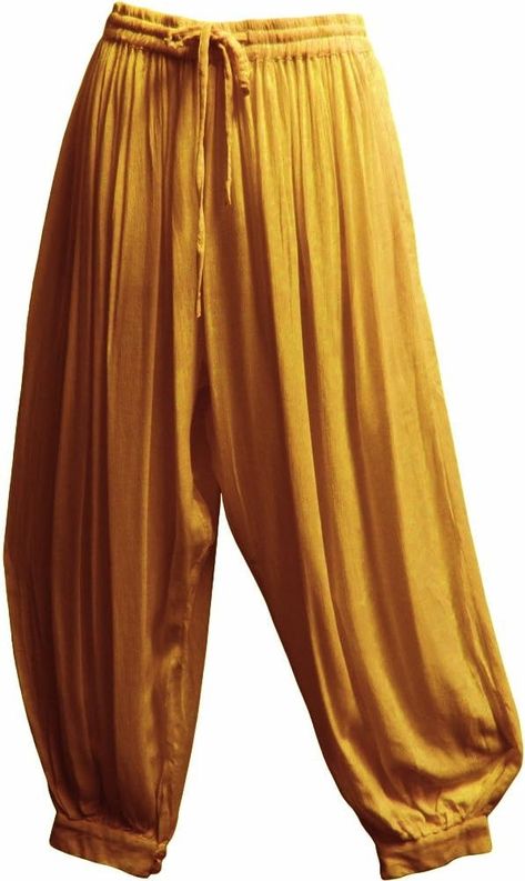 Men's Indian Aladdin Gypsy Hippie Yoga Meditation Harem Pants (P2) (Mellow Yellow) at Amazon Men’s Clothing store Indian Pants, Mens Yoga Clothes, Black Harem Pants, Tracksuit Men, Zippers Fashion, Ankle Cuffs, Mellow Yellow, Yoga Clothes, Sport Pants