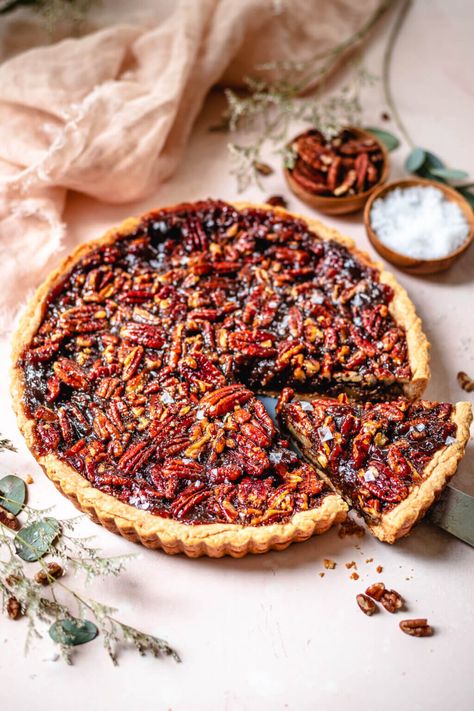 Vegan Pecan Pie Recipe, Vegan Cream Of Mushroom Soup, Vegan Cream Of Mushroom, Pecan Pie Recipes, Vegan Pecan Pie, Vegan Pecan, Rice Syrup, Plant Based Desserts, Vegan Cream