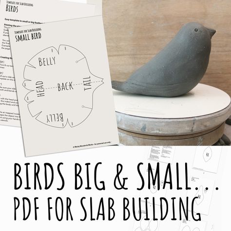 Casserole Pottery, Clay Templates, Building Pattern, Ceramic Rabbit, Bird Template, Ceramic Birdhouse, Clay Birds, Making Patterns, Pottery Patterns