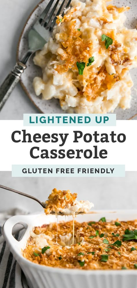 Dinners Gluten Free, Fit Mitten Kitchen, Cheesy Potatoes Recipe, Cheesy Potato Casserole, Healty Dinner, Healthy Thanksgiving Recipes, Clean And Delicious, Cheesy Potato, Cubed Potatoes