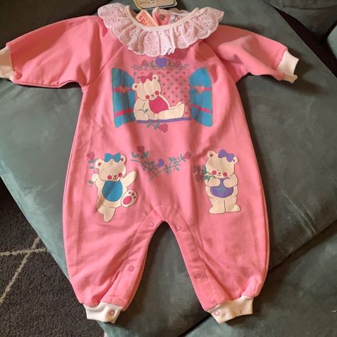 So Cute Still Has The Original Tags There Is Some Stains On One Leg Cuff, See Pictures Baby Face Vintage Baby Clothes 90s, Pandora Outfit, 90s Baby Clothes, Vintage Baby Gear, Liquid Smooth, Vintage Kids Clothes, Baby Jumper, Princess Alice, Vintage Baby Clothes