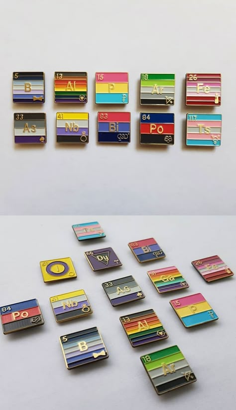 Etsy Shop Feature on So Super Awesome #etsy #enamelpins #pins #chemistry #pride #queer #lgbtqipa #lgbtq #periodictable #science #scientist #student Lgbtq Stuff To Buy, Queer Crafts, Queer Gift Ideas, Lgbtq Accessories, Gitar Vintage, Lgbtq Pins, Pride Ideas, Science Pins, Pride Pins