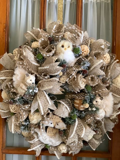 Christmas Owl Wreath, Woodland Wreath, Owl Wreath, Adorable Owls, Owl Wreaths, Winter Owl, Small Owl, Snow Owl, Evergreen Wreath