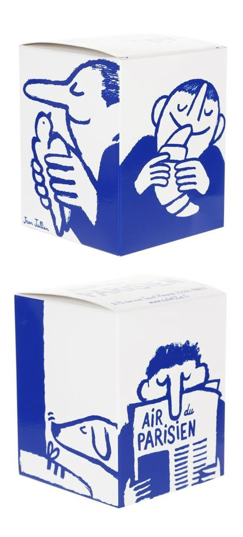 Jean Julien Illustrator, Paint Box Design, Illustrative Packaging Design, Illustrated Packaging Design, French Packaging Design, Simple Branding Design, New Jeans Graphic Design, Candle Graphic Design, Smell Illustration