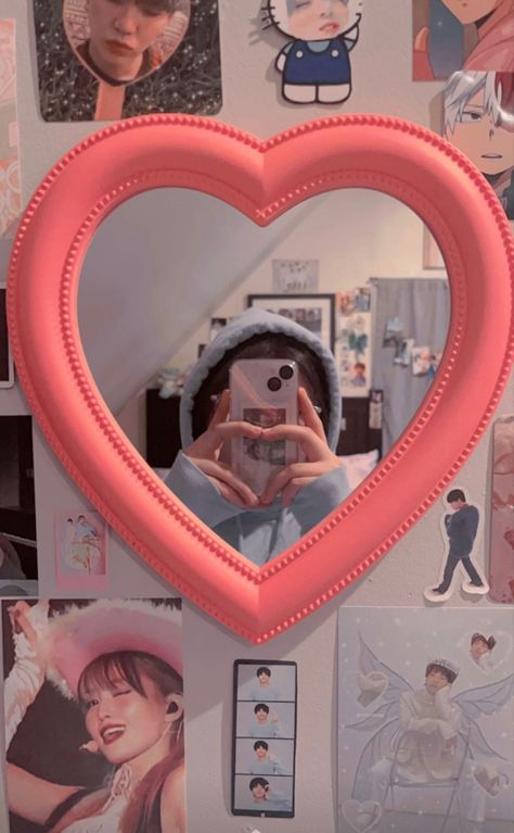 Heart Wall Mirror, Decoration Mirror, Frame Decoration, Heart Mirror, Lomo Card, Heart Frame, Heart Wall, Frame Decor, Room Decor Ideas