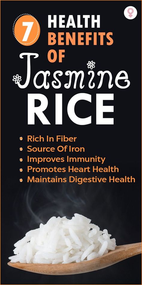 7 Health Benefits Of Jasmine Rice : Jasmine rice is also known for its important health benefits. Here, we discuss jasmine rice nutrition, benefits, recipes, and potential downsides. #nutrition #benefits #jasminerice #health Is Jasmine Rice Healthy, Jasmine Rice Benefits Health, Jasmine Rice Benefits, White Rice Benefits, Rice Health Benefits, Chicken Benefits, Rice Benefits, Rice Nutrition Facts, Vegetarian Meal Plans