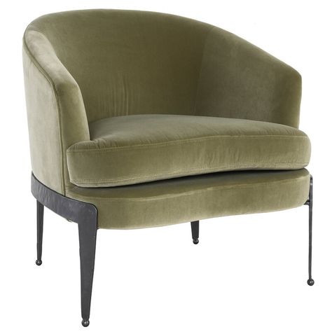 Latitude Run® Breeanne 31'' Wide Tufted Polyester Armchair | Wayfair Wine Bar Furniture, Green Accent Chair, Green Velvet Chair, Minimalist Chair, Green Armchair, Hammered Iron, Fabric Accent Chair, Velvet Accent Chair, Velvet Accents