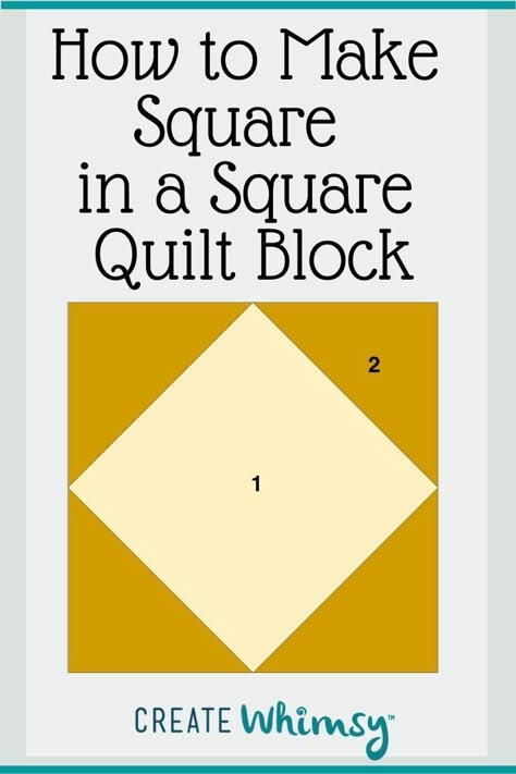 Learn how to make the basic square in a square quilt block with our illustrated tutorial. This beginner-friendly method using squares is easy to cut and sew. Quilt Block Border Ideas, Jodi Barrows Square In A Square Patterns, How To Make A Square In A Square Quilt Block, Square Inside A Square Quilt Block, Square In A Square Quilt Block Layout, Framing Quilt Blocks, 10 Inch Finished Quilt Blocks, Square In A Square Quilt Block Chart, Square In A Square Quilt Pattern