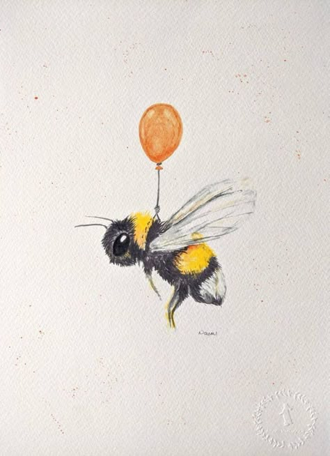 Bee Artwork, Bee Drawing, Illustration Kunst, Bee Painting, Bee Tattoo, Bee Art, Sketch Art, A Drawing, Original Watercolor Painting