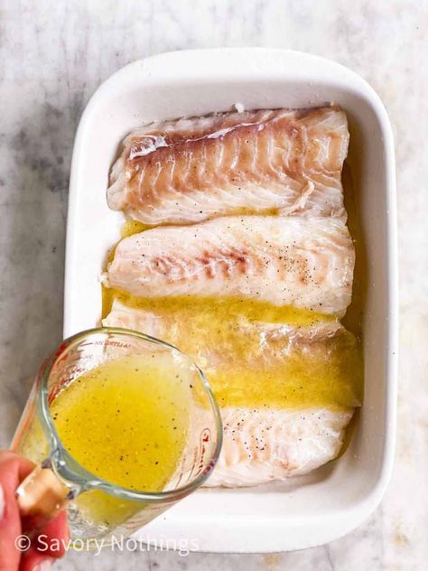 Cod Recipes Oven, Baked Whole Fish, Recipes With Lemon, Lemon Baked Cod, Oven Baked Cod, Easy Garlic Butter, Haddock Recipes, Baked Cod Recipes, Cod Recipe