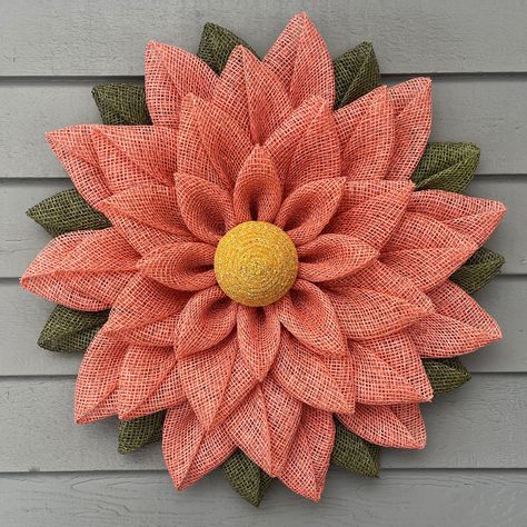 Burlap flower wreaths