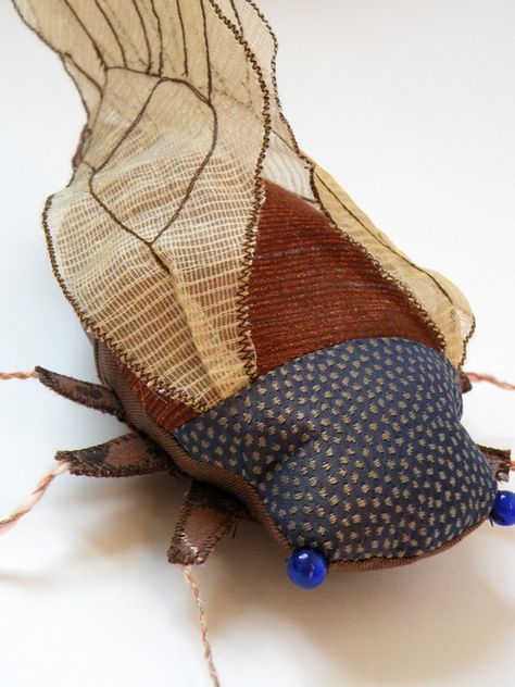 Fabric Beetle, Creation Couture, Bugs And Insects, Diy Pillows, Blue And Brown, Handmade Fabric, Soft Sculpture, Felt Fabric, Animal Pillows