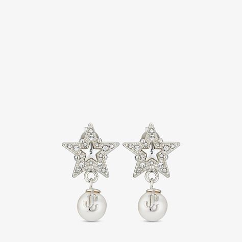 Resin Pearl, Star Earring, Designers Jewelry Collection, Silver Star Earrings, Star Necklace Gold, Metal Star, Monogram Jewelry, Metal Stars, Crystal Stars