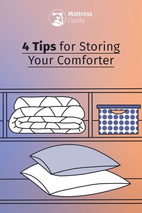 When the weather heats up, it’s time to put away the winter comforter for the season. Follow these steps for storing your comforter! Storage For Comforters And Blankets, Where To Store Comforters, How To Store Comforters In A Small Space, Comforter Organization Storage, Store Comforters Storage Ideas, How To Fold A Comforter For Storage, How To Store Comforters, Storing Comforters Storage Ideas, How To Store Comforters In Closet