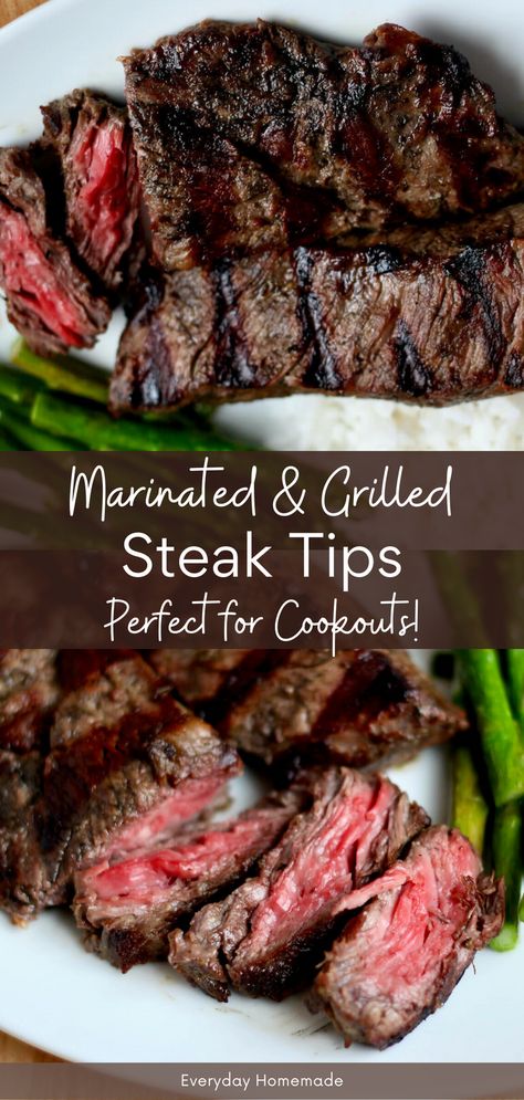 Elevate your summer cookout with the best Marinated and Grilled Steak Tips recipe! Using a flavorful red wine vinegar marinade, these sirloin steak tips are marinated and grilled to perfection for juicy, tender results. Fire up the gas grill and treat yourself to an easy and delicious dinner this summer. Steak Tips Marinade, Sirloin Marinade, Grilled Steak Tips, Sirloin Steak Marinade, Steak Tip Marinade, Grilling Steak Tips, Steak Marinade For Grilling, Best Grilled Steak, Sirloin Tip Steak