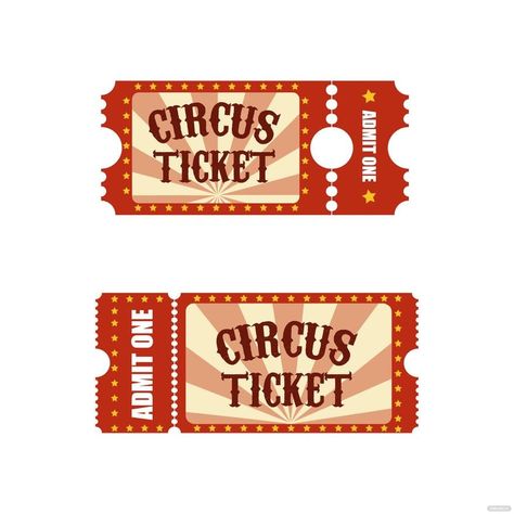 Circus Ticket Vector Circus Flyer, Circus Cards, Circus Stickers, Circus Printables, Halloween Escape Room, Circus Ticket, Circus Tickets, Fair Tickets, Circus Design