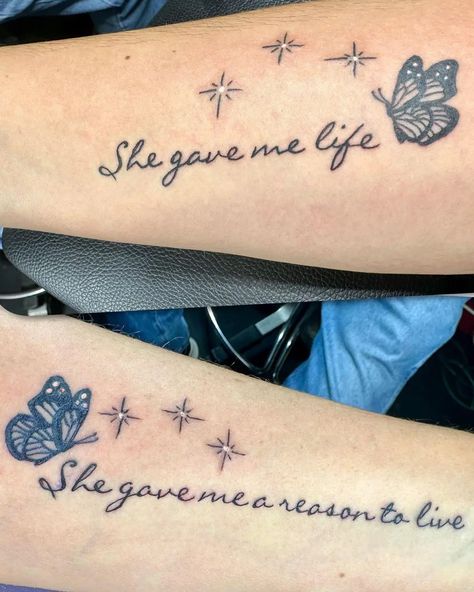 mother daughter tattoos #motherdaughtertattoos #motherdaughtergoals #tattoo #matchingtatto #butterflytattoo #butterfly #mommyandme #life #tattooideas #qoute Mother Daughter Tattoos With Butterflies, Mom Daughter Tattoos Butterfly, Tattoos About Being A Mom, Tattoo For Your Mother, Match Mom And Daughter Tattoos, Tattoo Ideas For Moms And Daughters, Tattoo Idea For Mom And Daughter, Mother Daughter Shoulder Tattoos, Butterfly Tattoo Mother Daughter