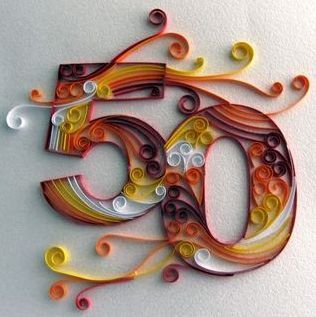 Quilled Numbers, Quilling Numbers, Quilled Letters, Quilling Images, 50th Anniversary Cards, Quilling Letters, 50th Birthday Card, Paper Quilling For Beginners, Quilled Cards