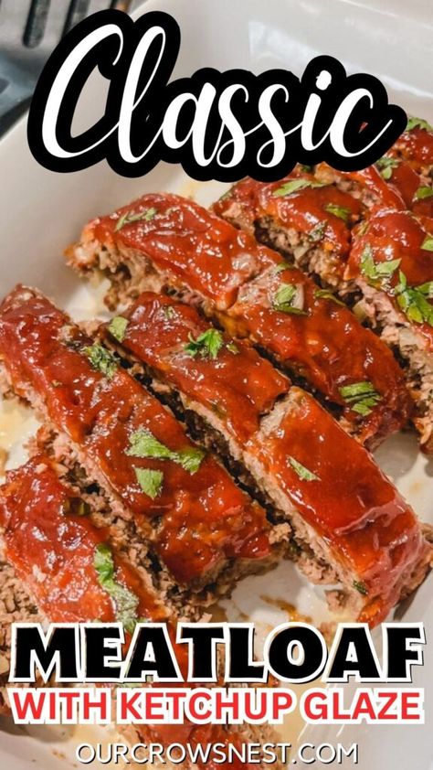 Meatloaf With Crackers And Ketchup, Meatloaf With Ketchup Glaze, Meatloaf Sauce Recipe Ketchup, Meatloaf Recipes Ketchup, Meatloaf Ketchup Glaze, Meatloaf Cracker Barrel, Meatloaf With Ketchup, Meatloaf Recipe No Ketchup, Meatloaf Glaze Recipe