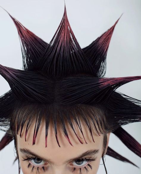 Liberty Spikes, Spiked Hair, Spiky Hair, Punk Hair, Long Black Hair, Hair Reference, Hair Inspo Color, Aesthetic Hair, Hairstyles Haircuts