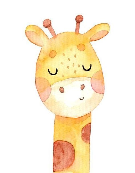 Cute Giraffe, Watercolor Drawing, Vector Hand, Watercolor Illustration, Premium Vector, Graphic Resources, Hand Drawn