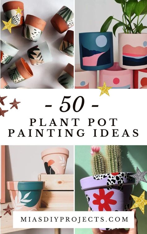 Painted Plant Pots Terra Cotta, Painted Terra Cotta Pots Ideas, Painting Terracotta Pots, Plant Pot Painting, Paint Garden Pots, Decorating Terra Cotta Pots, Diy Terra Cotta Pots, Pot Painting Ideas, Garden Wood