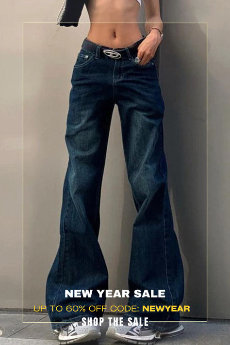 Buy Vintage Washed Distressed Flare Jeans at www.houseofhalley.com. ✓Free Shipping with US$69+ Distressed Flare Jeans, My Style Aesthetic, New Years Sales, Style Aesthetic, Kawaii Fashion, Buy Vintage, Denim Pants, Flare Jeans, Fashion Casual