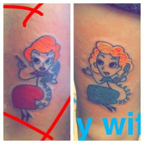 My best friend and I got I love Lucy tattoos! #bff #bestfriends #ilovelucy #lucy #ethel Lucy And Ethel Tattoos, I Need A New Tattoo, Lucy And Ethel, S Tattoos, Cover Up Ideas, Best Friend Tattoos, Piercings And Tattoos, Awesome Tattoos, Love Lucy