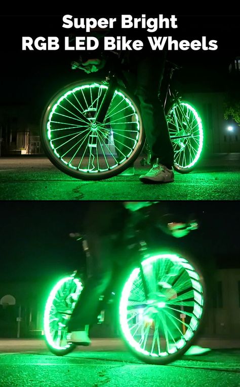 Why settle for just a few lights on your bike when you can load up your wheels with over 200 RGB LED lights! This is LED oversaturation and ridiculously impractical, but it sure is bright and colorful so why not?