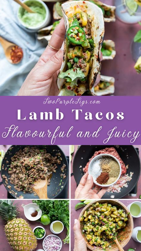 Lamb Tacos Ground Lamb Tacos Recipes, Ground Lamb Tacos, Lamb Tacos Recipes, Easy Taco Recipe, Lamb Tacos, Lamb Taco, Indian Tacos, Healthy Taco Recipes, Tacos Recipes