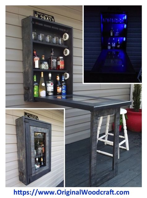 Balcon Mic, Murphy Bar, Wood Bar Table, Bar In Casa, Diy Home Bar, Home Bar Accessories, House Simple, Man Cave Home Bar, Home Bar Designs