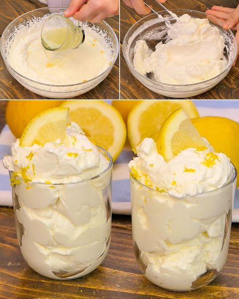 Easy Keto Lemon Cream Fool is a... - Keto & Low Carb Foods Fool Recipe, Lemon Cream Pie, Low Carb Treat, Lemon Cream Pies, Ketogenic Desserts, Lemon Mousse, Free Keto Meal Plan, Ww Desserts, Low Carb Treats