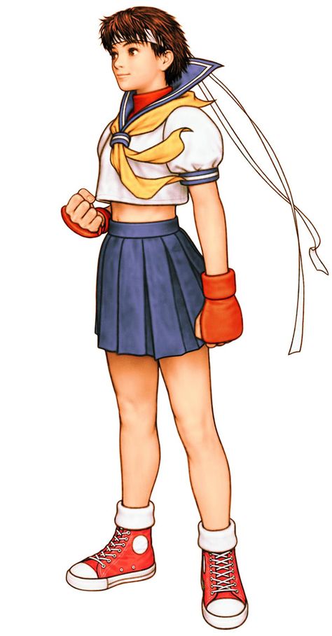 Street Fighter - Sakura Kasuagano by Kinu Nishimura and Toshiaki Mori aka Shinkiro * Shinkiro Art, Toshiaki Mori, Kinu Nishimura, Sakura Kasugano, Sakura Street Fighter, Street Fighter Tekken, Capcom Street Fighter, Capcom Vs Snk, Fighter Art