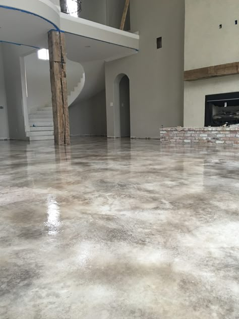 Micro topping concrete overlay with stain and sealed - 2016 Snap & Win Concrete Photo Contest July – August – Surecrete Products Basement Floors, Stained Concrete Floors, Stained Floors, Acid Stained Concrete, Concrete Stain, Epoxy Floors, Concrete Overlay, Concrete Patios, Smooth Concrete