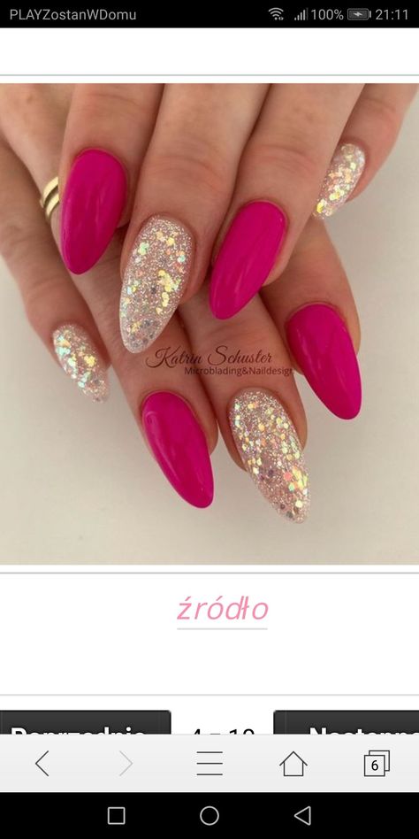 Nails To Go With Fuschia Dress, Nails For Fuschia Dress, Fuscia Pink Nails, Hot Pink Velvet Nails, Fuchsia Pink Nails Acrylic, Prom Nails Magenta, Pink New Years Eve Nails, Pink Fuschia Nails, Fuschia And Gold Nails