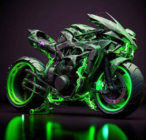 Sepeda Motor Sport, Kawasaki Ninja Bike, Moto Ninja, Ghost Bike, Kawasaki Ninja H2r, Ninja Motorcycle, Ninja H2r, Ninja Bike, Green Motorcycle