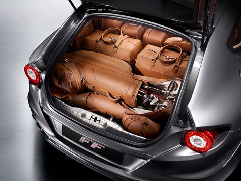 #Ferrari FF four-wheel drive trunk shot - just aaaaaaah! Ferrari Interior, Ferrari Gtc4 Lusso, Sl Mercedes, Gtc4 Lusso, Luggage Ideas, Ferrari Ff, Red Ferrari, New Ferrari, Car Style