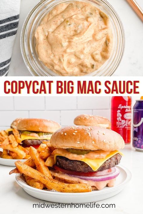 Copycat Big Mac sauce recipe is a riff on that secret sauce everyone loves -- and it tastes just like the real thing! Spread it on burgers or use as a dipping sauce for chicken nuggets, onion rings, and French fries. Sauce For Chicken Nuggets, Big Mac Sauce Recipe Copycat, Copycat Big Mac Sauce, Copycat Big Mac, Dipping Sauce For Chicken, Mcdonald's Big Mac, Homemade Big Mac Sauce, Mac Sauce Recipe, Big Mac Sauce Recipe