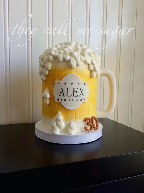 Birthday Beer Cake, Beer Mug Cake, Alcohol Cake, Torte Cupcake, Beer Cake, Beer Birthday, Beer Party, Cakes For Men, Mug Cake