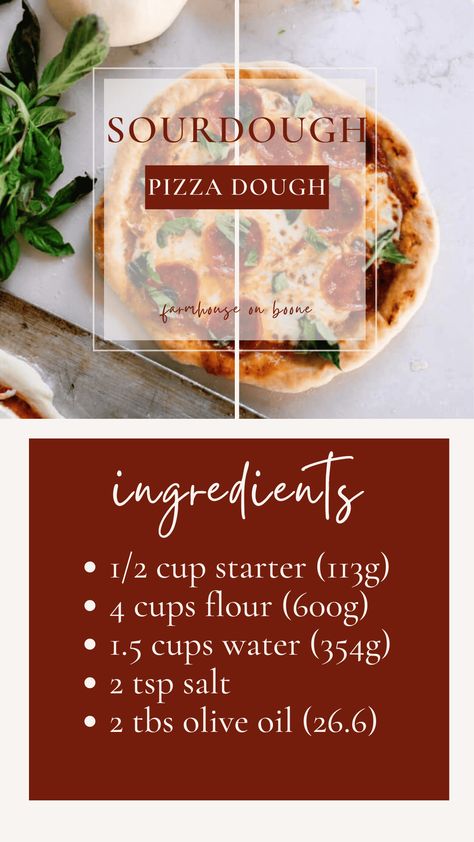 Sourdough Pizza Dough | Farmhouse on Boone - Farmhouse on Boone Gluten Free Sandwich Bread Recipe, Sourdough Pizza Dough Recipe, Sourdough Pizza Dough, Farmhouse On Boone, Recipe Using Sourdough Starter, Sourdough Pizza Crust, Sourdough Bread Starter, Sourdough Starter Discard Recipe, Homemade Sourdough Bread