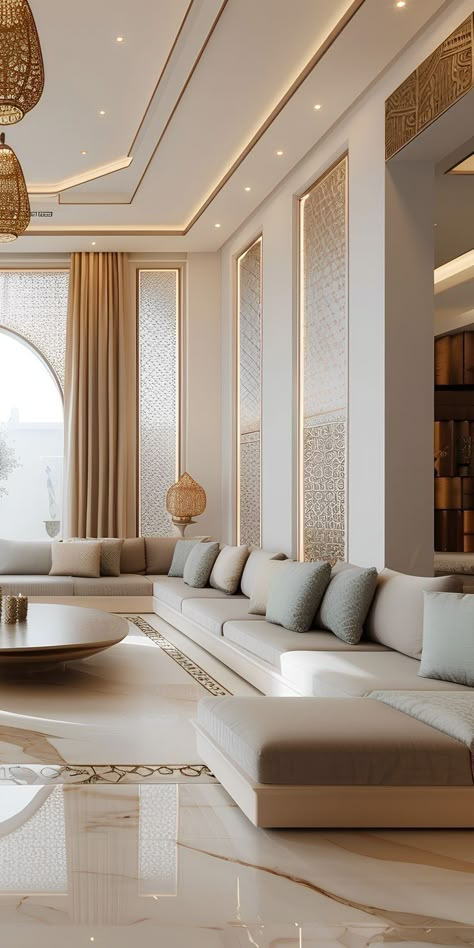 Modern Arabic Interior, Arabic Living Room, Arabic Interior, Arabic Interior Design, Islamic Interior, Arabic Majlis, Luxury Mansions Interior, Interior Design Dubai, Luxury House Interior Design