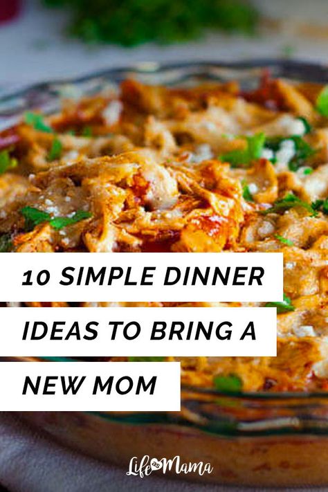 One of my favorite times to take meals to friends is when they have a baby. There’s nothing like bringing home a new baby and sometimes a hot meal is all you need to survive a sleepless night or a crying newborn. If you need a list of some easy meals to take to your new mom friends, then check out some of these tasty recipes! | #moms #cooking #food #recipes Easy Dinner Recipes For New Moms, Best Meals To Give New Moms, Good Meals To Take To A New Mom, Easy Recipes For New Moms, Mom Time Out Recipes, Meals To Send To Family, Food For New Moms Dinners, Recipes To Take To New Moms, Newborn Meals New Moms